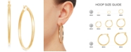Macy's Polished Tube Round Hoop Earrings in 14k Gold, 50mm